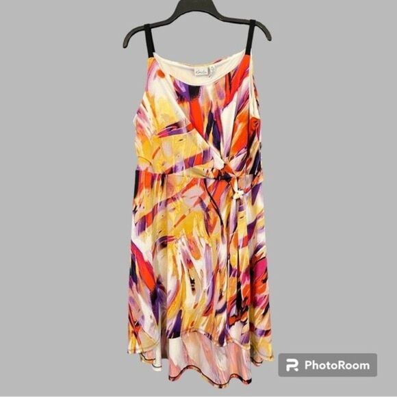 Kim Rogers Sunset Leaked S/L Hi-Lo Drape Dress Size Petite XL - Picture 1 of 6